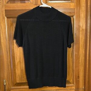 August Silk Black Knit Top